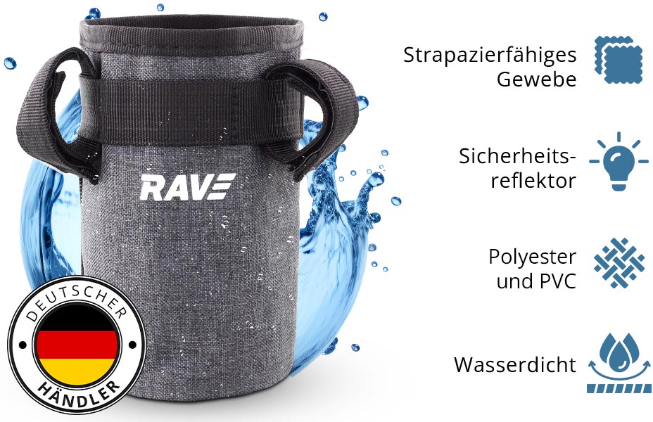 RAVE Handlebar Bottle Cage, Water Bottle Holder for Bicycles &amp; E-Bikes - Gray
