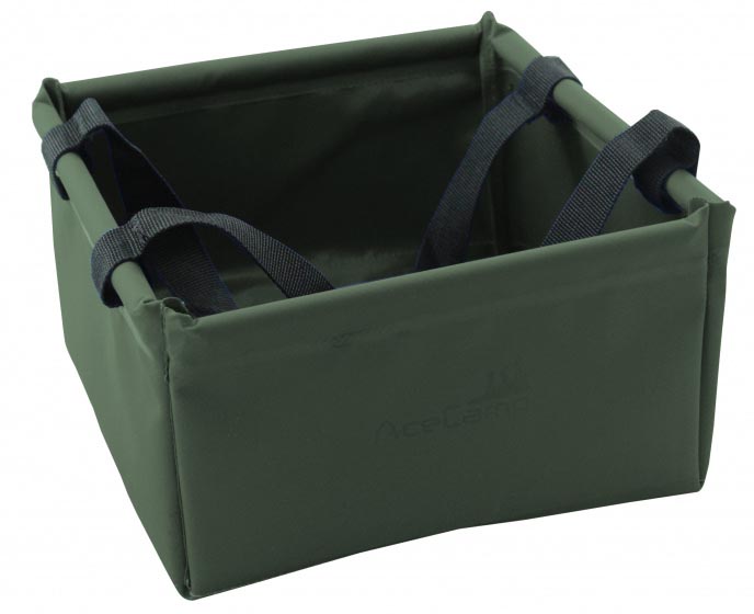 AceCamp Green Vinyl Folding Wash Basin, 10 Liters