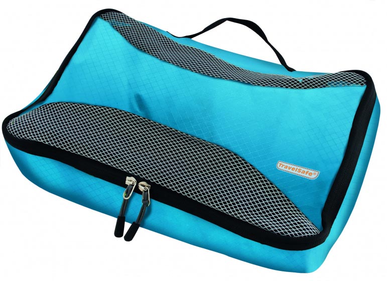 TravelSafe Luggage Bag Set, Blue, Made of Ripstop and Polyester, 3-Piece Set