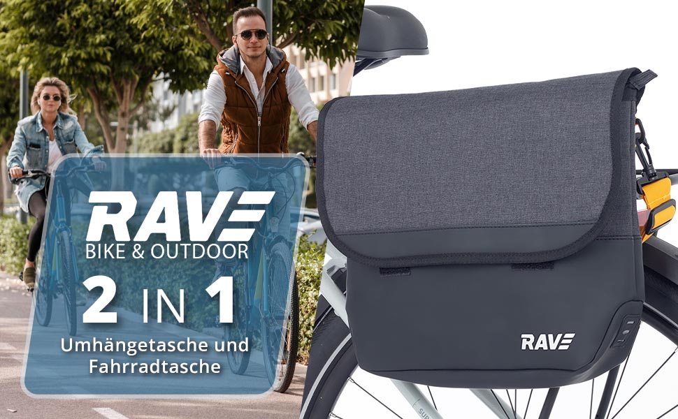 Rave Bike Pannier Business Bag Laptop Bag, approx. 8 liters