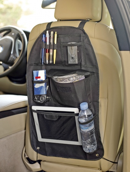 Car Plus Organizer, black, made of polyester, for car seats, approx. 56 x 42 cm