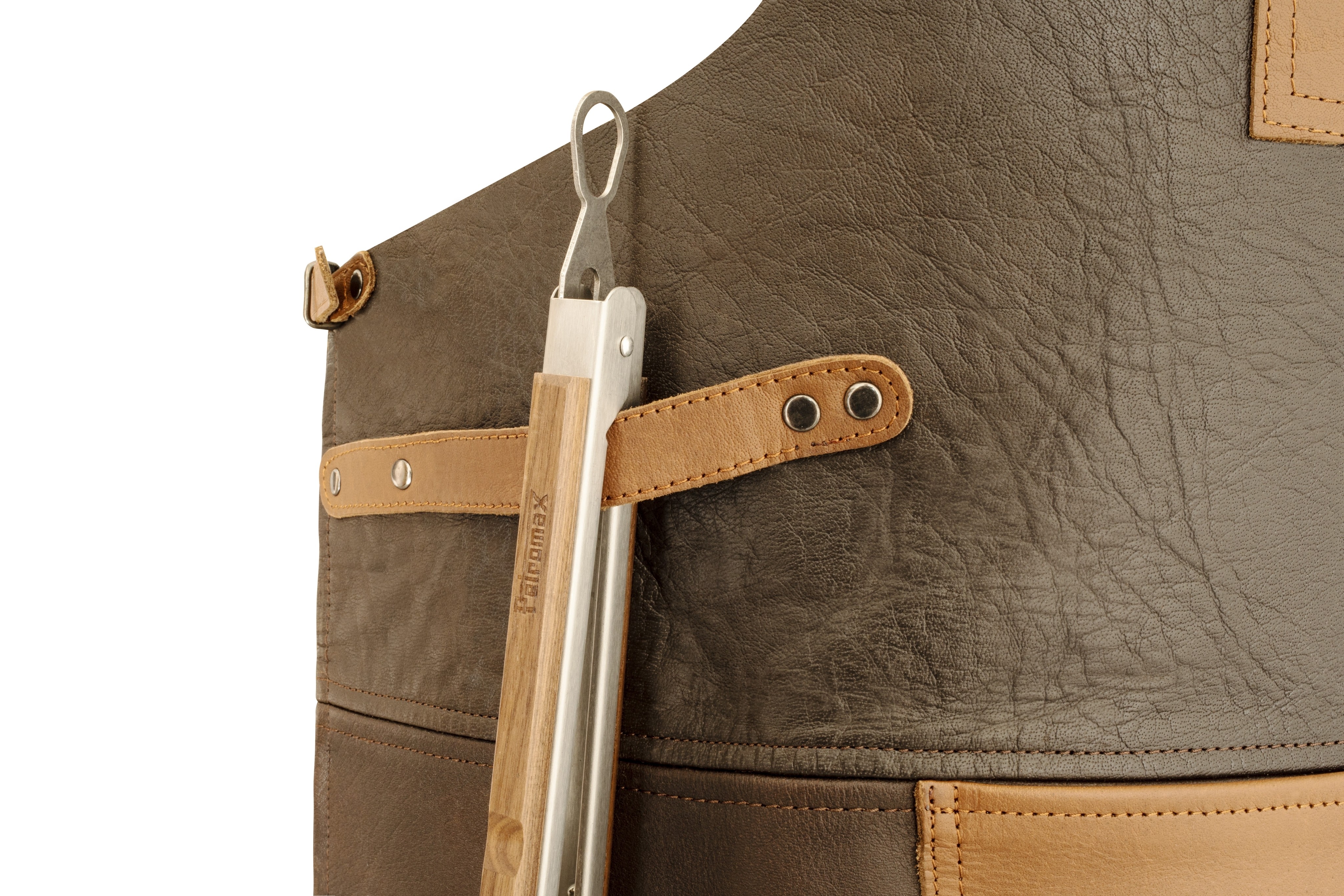 Petromax buffalo leather apron with crossed back straps