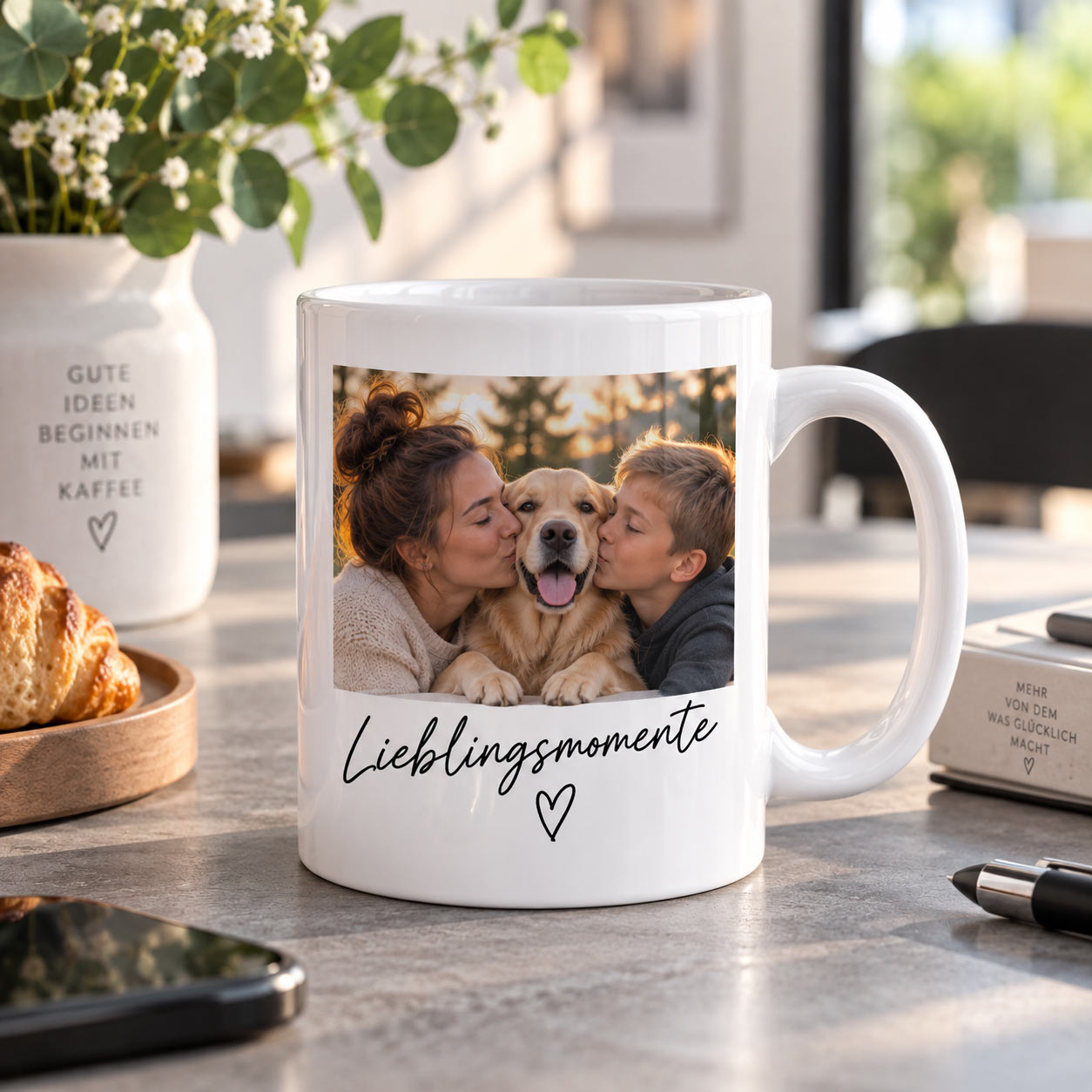 Personalisierte Tasse mit eigenem Logo & Namen
