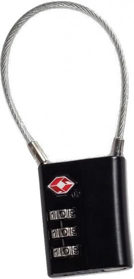 Fabrizio luggage lock TSA black, made of steel, with number combination, approx. 10 x 3 cm