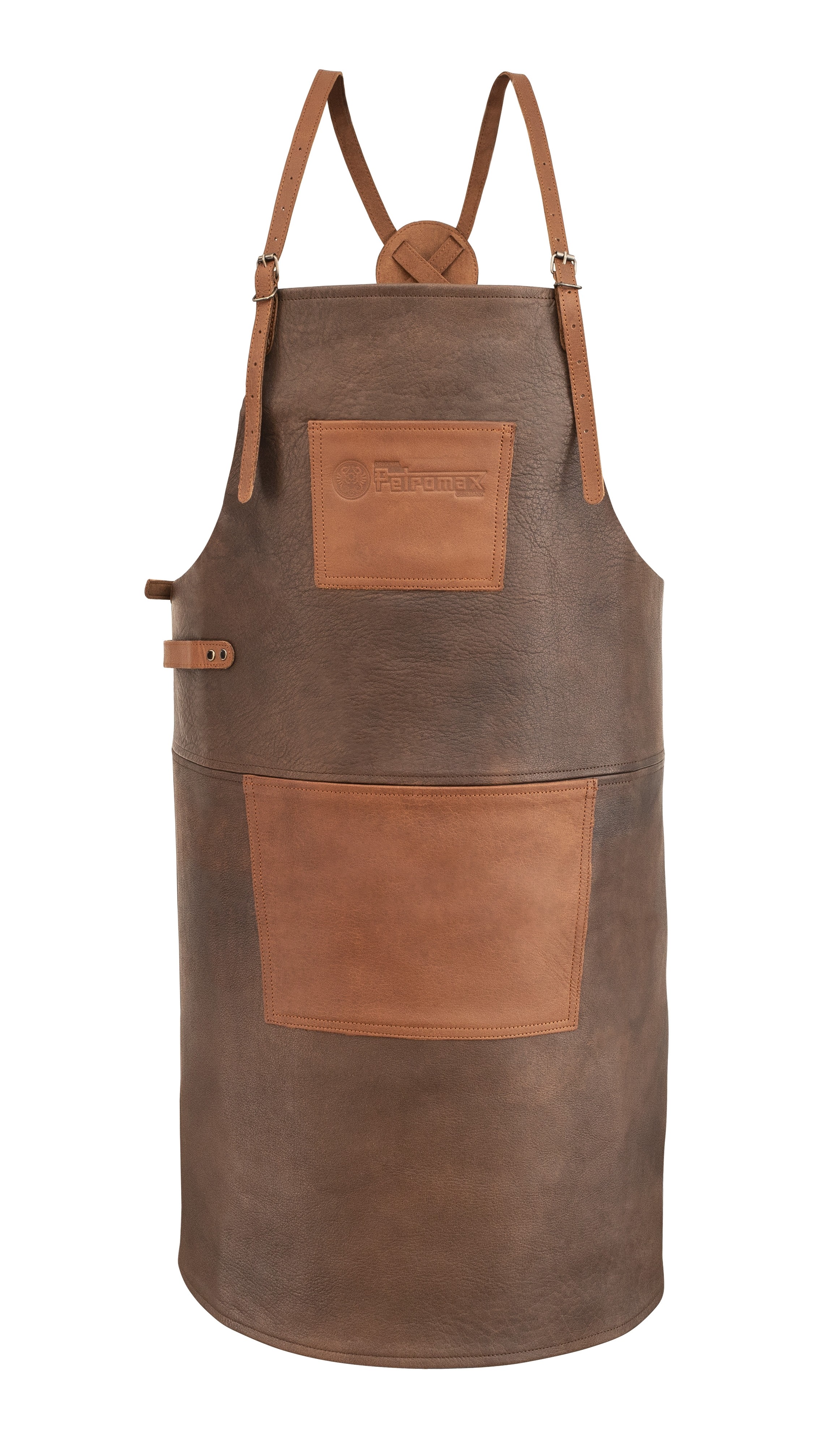 Petromax buffalo leather apron with crossed back straps