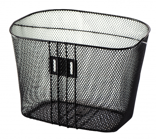 AMIGO Bike Basket, Black, Steel, For Handlebars, 13 Liters, Approx. 34 x 26 x 25 cm