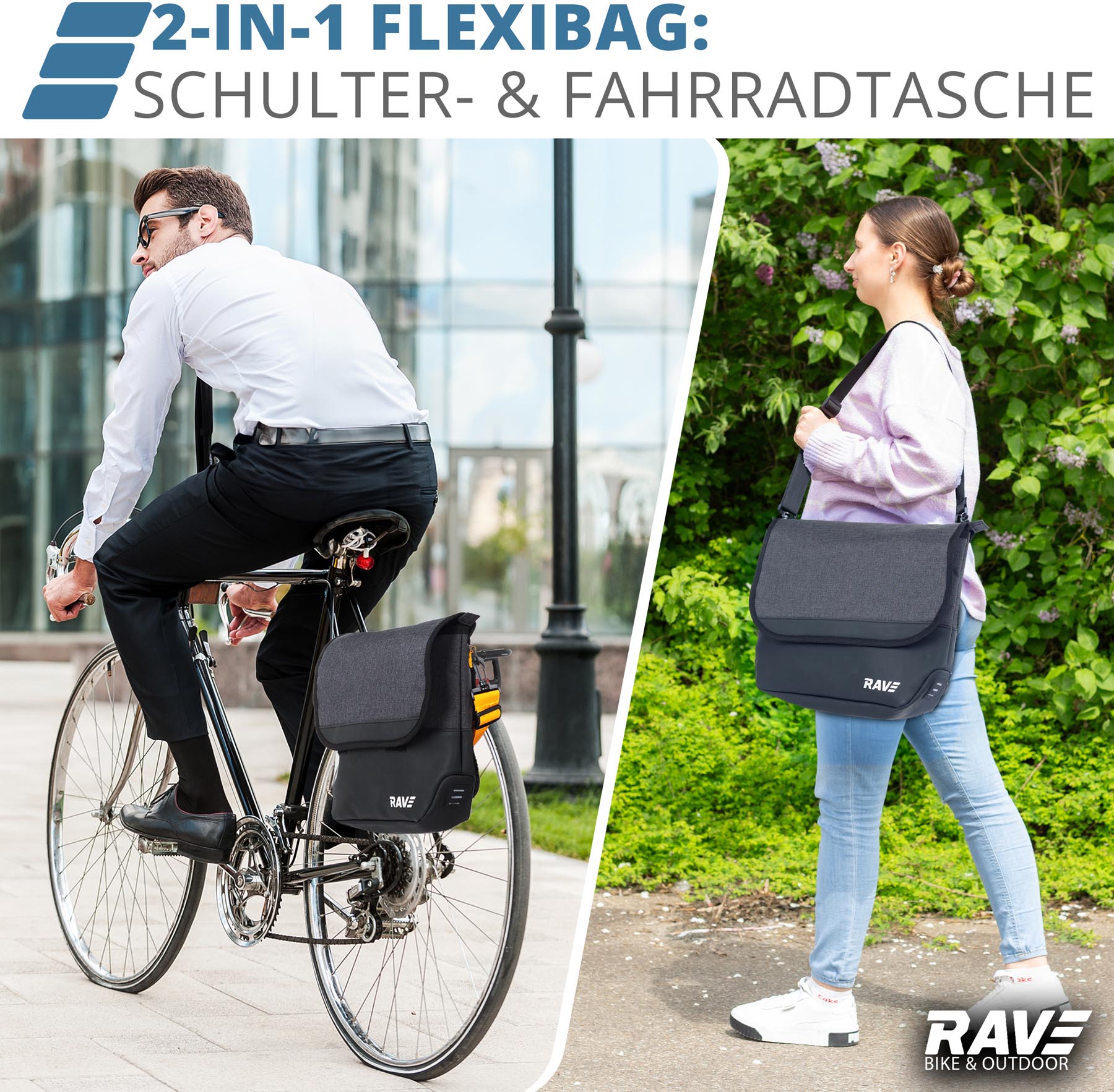 Rave Bike Pannier Business Bag Laptop Bag, approx. 8 liters