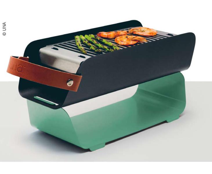 Table grill UNA, turquoise, charcoal, L43xW16xH9cm, 2 grill heights