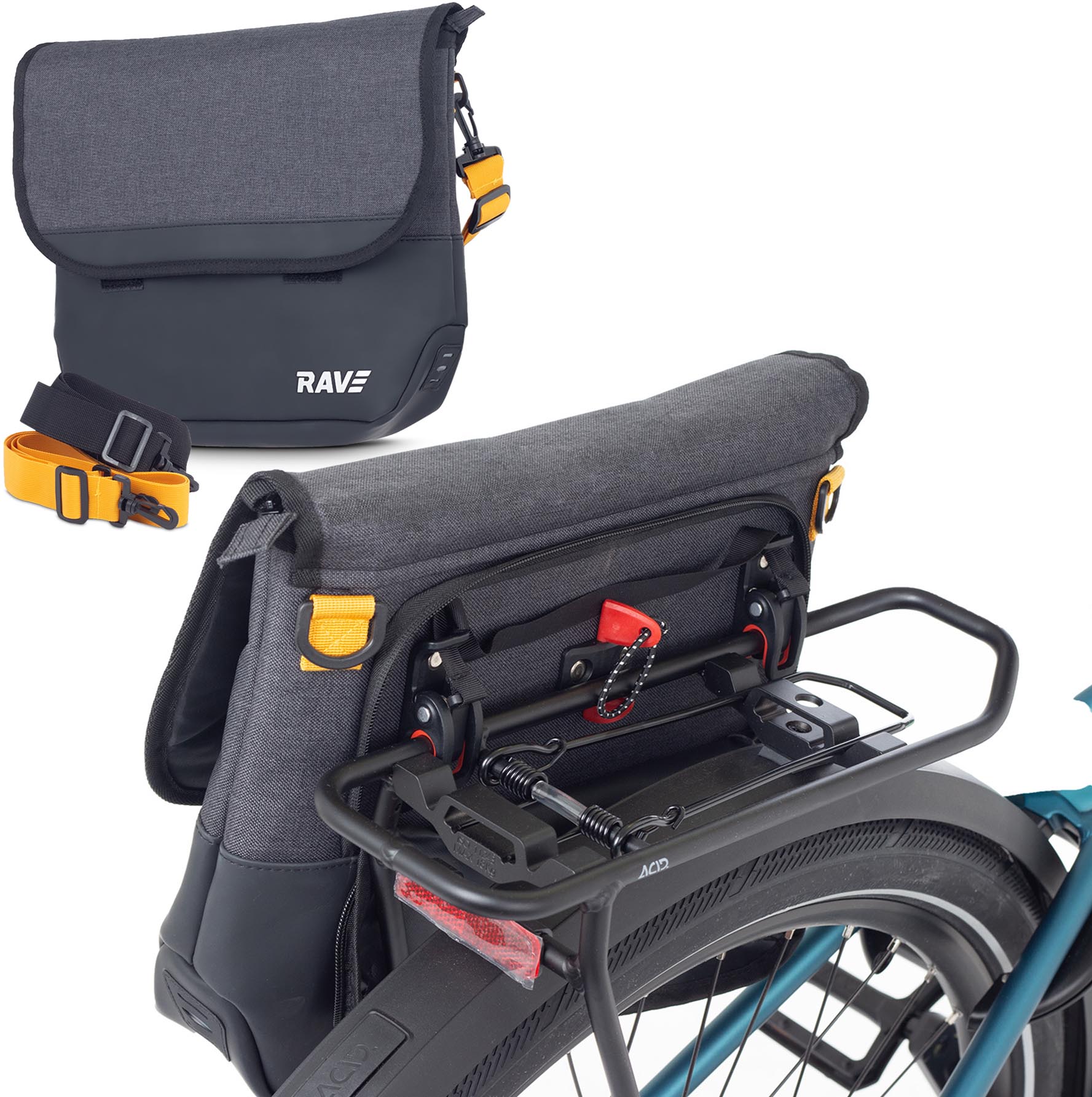 Rave Bike Pannier Business Bag Laptop Bag, approx. 8 liters