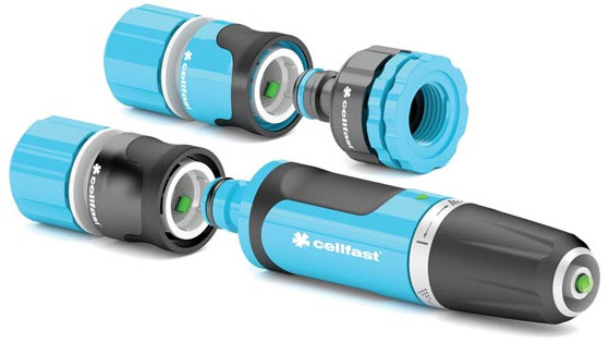 Cellfast Water Spray Set, blue, plastic, for garden hoses, 12.5 mm diameter, 3-piece set
