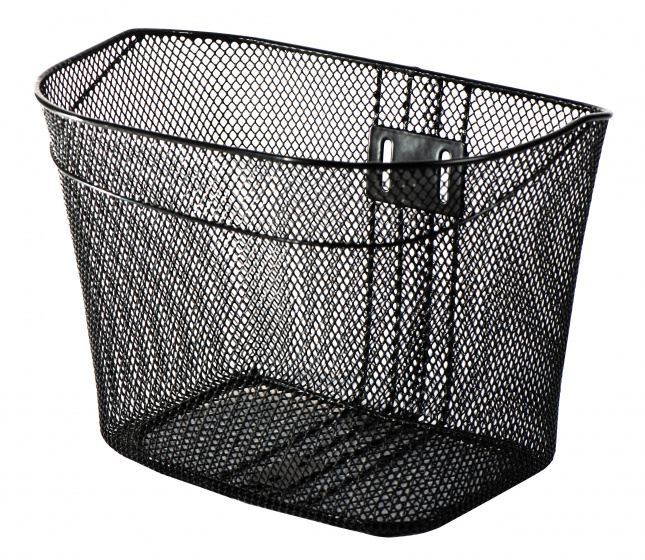 AMIGO Bike Basket, Black, Steel, For Handlebars, 13 Liters, Approx. 34 x 26 x 25 cm