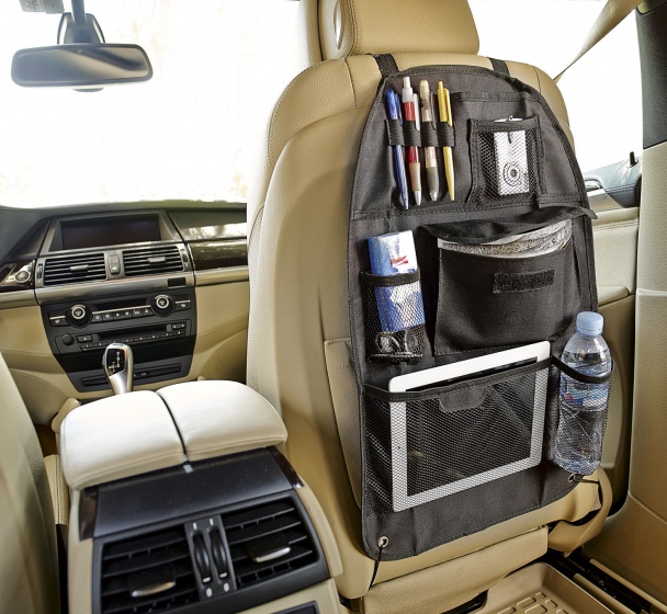 Car Plus Organizer, black, made of polyester, for car seats, approx. 56 x 42 cm