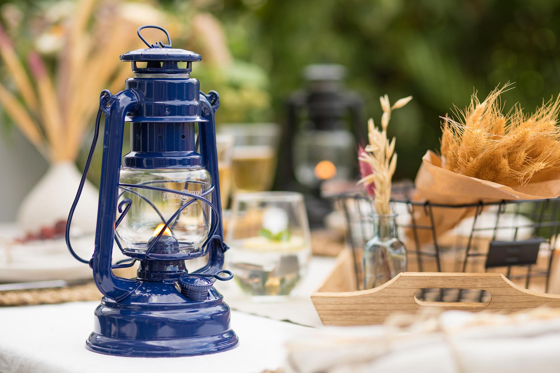 Feuerhand Storm Lantern 276, Cobalt Blue
