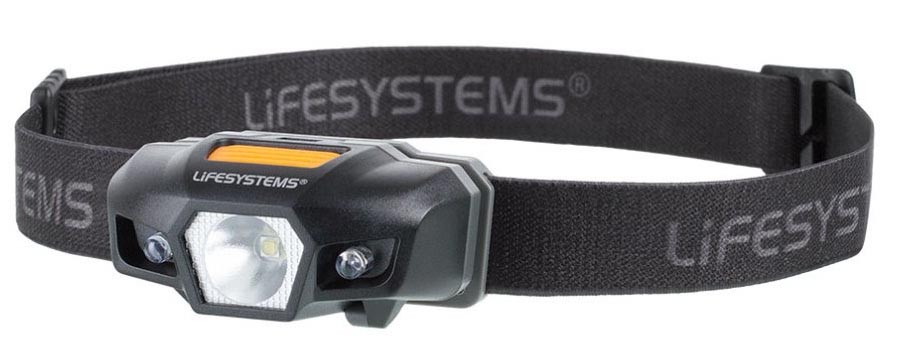 Lifesystems LED headlamp black, aluminum & spandex, 155 lumens, batteries included