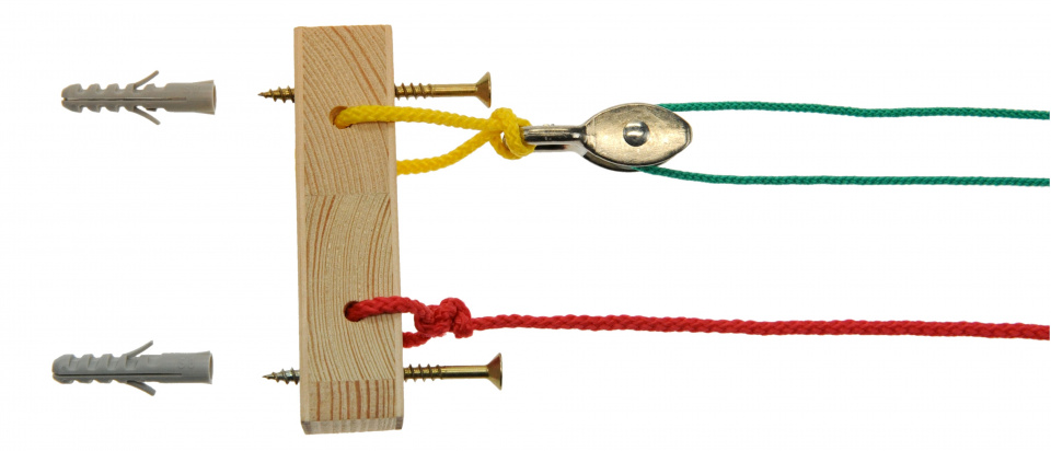 Kids At Work Junior Zip Line Set, Beige/Blue, Made of Nylon &amp; Steel, 12 Meters, 8-Piece Set