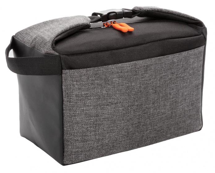 XD Collection cooler bag gray / black, made of polyester, 5.6 liters, approx. 16 x 13.5 x 26 cm