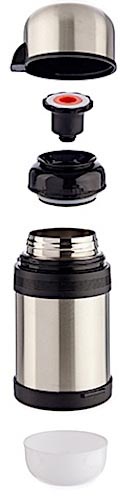 TOM Silver Stainless Steel Thermos, 800 ml, approx. 12 x 10 x 20 cm