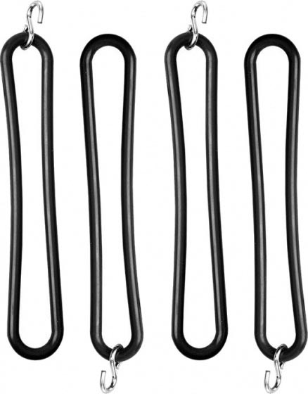 ProPlus black elastic straps, with S-hooks, approx. 20 cm, set of 4