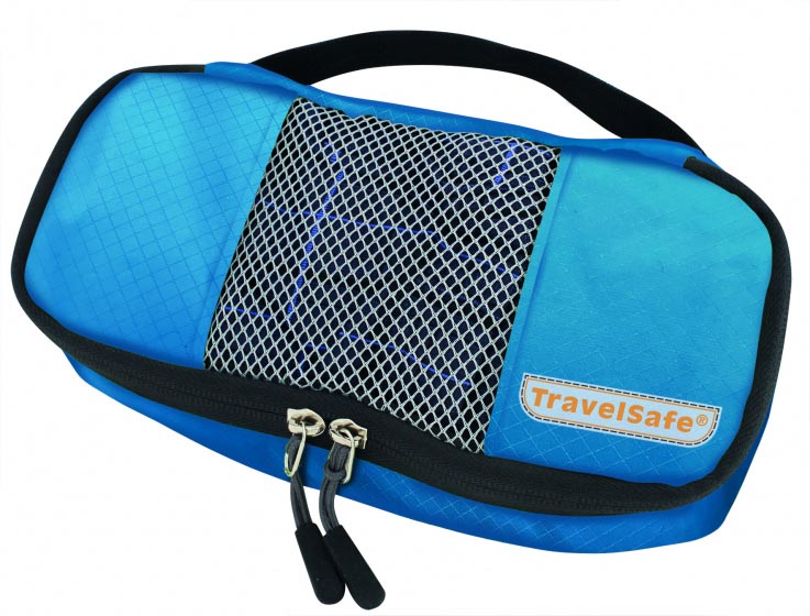 TravelSafe Luggage Bag Set, Blue, Made of Ripstop and Polyester, 3-Piece Set