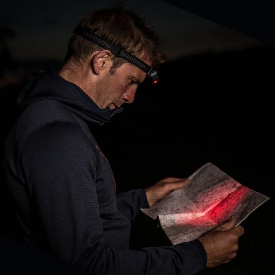 Lifesystems LED Headlamp, black, made of aluminum and spandex, 155 lumens, batteries included