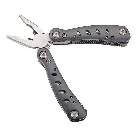 Herbertz Multitool, gray, made of aluminum, approx. 11 cm, includes pouch