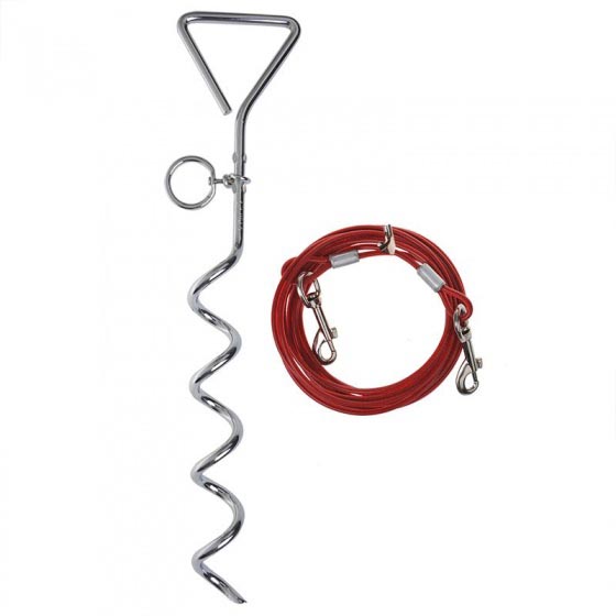 ProPlus peg/ground anchor, steel, with 4.5 m cable, approx. 40 cm