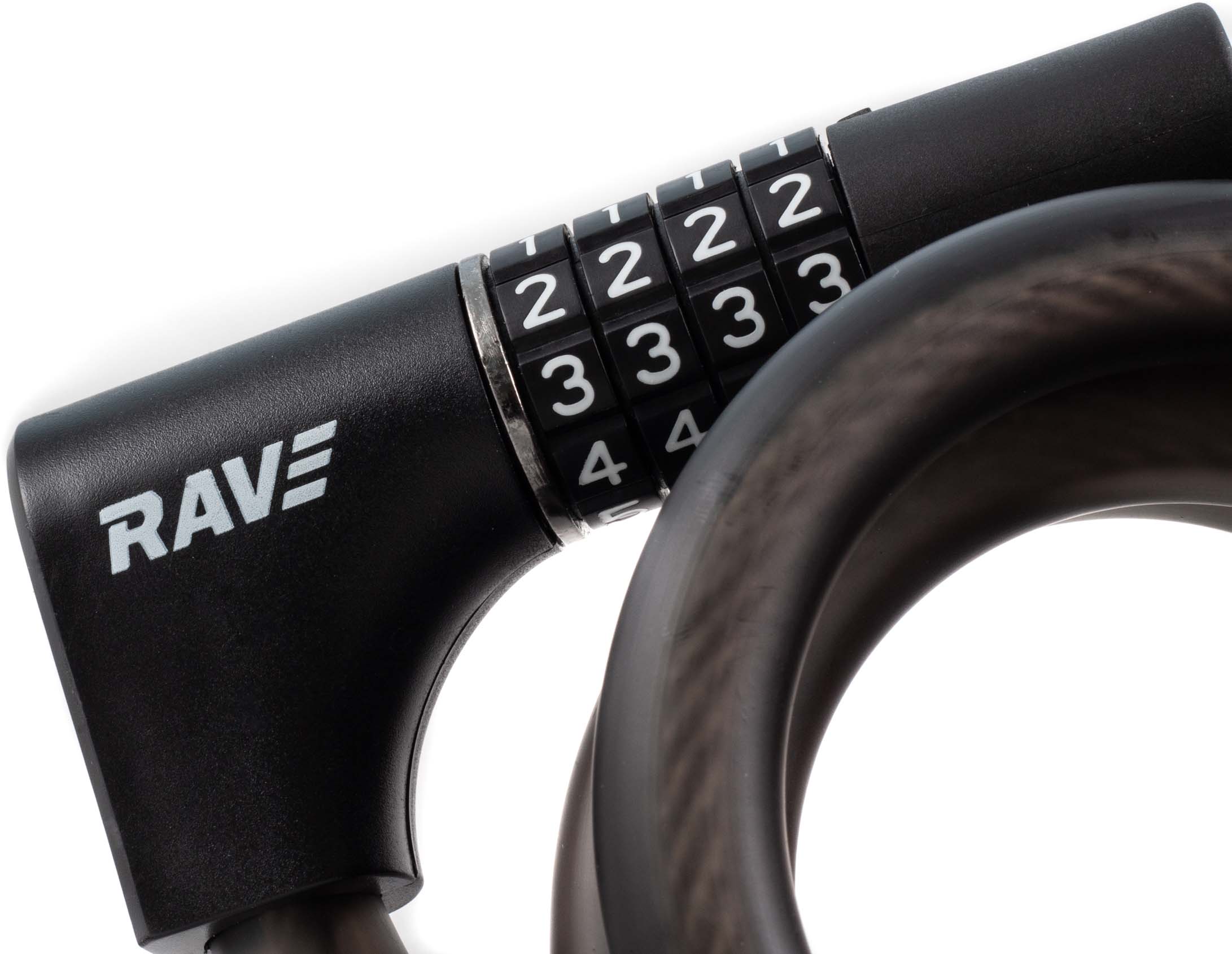 rave spiral lock 2 in 1 pro 5 - combination lock incl. 2 keys - 120 cm / 15 mm